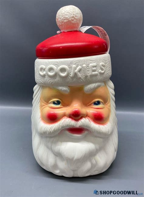 Vintage Carolina Enterprises Blow Mold Santa Claus Cookie Jar 12 Tall