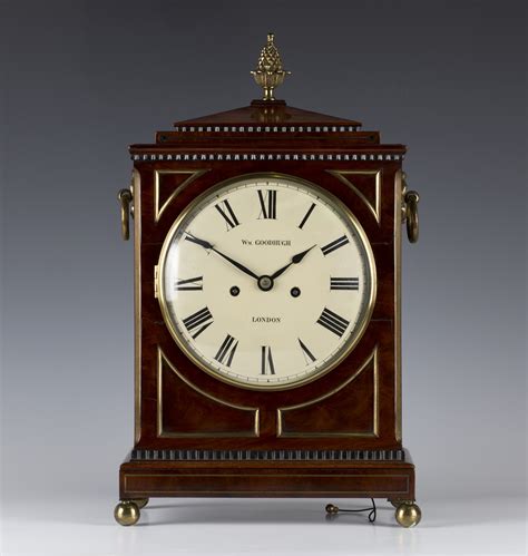 A Regency Mahogany Bracket Clock With Eight Day Movement Striking Hours