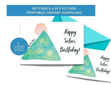 Happy Sober Birthday Card Sobriety Anniversary One Day At Etsy