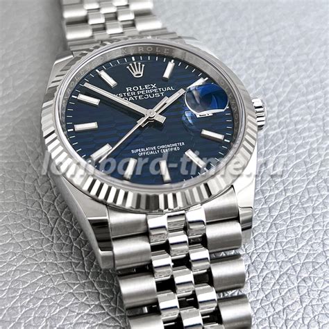 Rolex Datejust Mm Bright Blue Fluted Motif