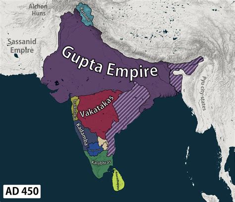 India, mid 5th century (Peak of the Gupta Empire under Kumaragupta I ...