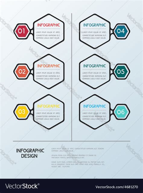 Infographic hexagon template Royalty Free Vector Image