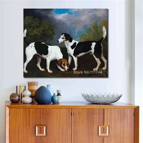 Dogs Paintings A Couple Of Foxhounds George Stubbs Oil Reproduction