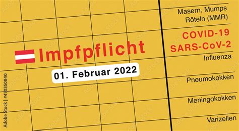 Vetor de Impfpflicht in Österreich am 01 Februar 2022 Text auf