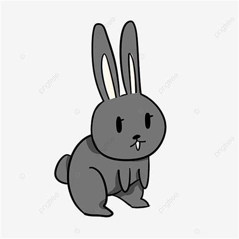 Rabbit Painting Clipart Hd PNG, Hand Painted Gray Rabbit Cartoon, Acting Cute, Pet, Rabbit PNG ...