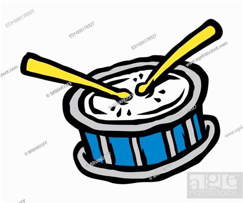 Cartoon Snare Drum With Two Drum Sticks Stock Vector Vector And Low