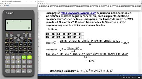 Media Varianza Y Desviaci N Est Ndar Con Calculadora Cient Fica Casio