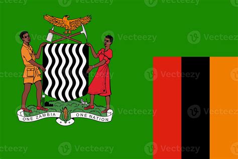 The Official Current Flag And Coat Of Arms Of Republic Of Zambia State Flag Of Zambia Texture