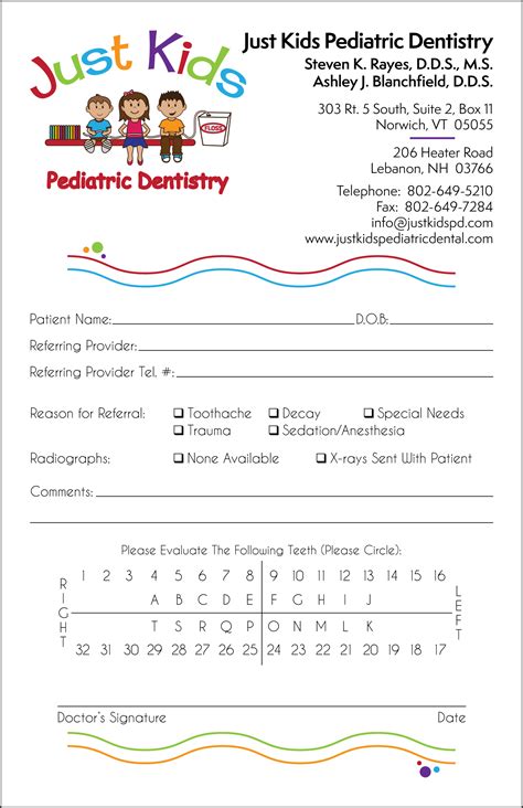 Dental Referral Pad Template