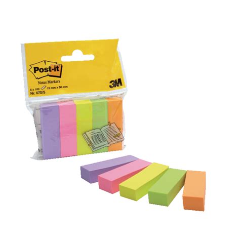 Post It Notes Markers Assorted [pack Of 500] 670 5