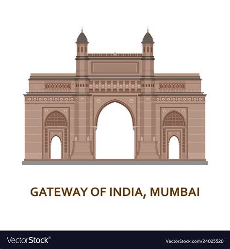 Gateway Of India Mumbai Indian Most Famous Sight Vector Image