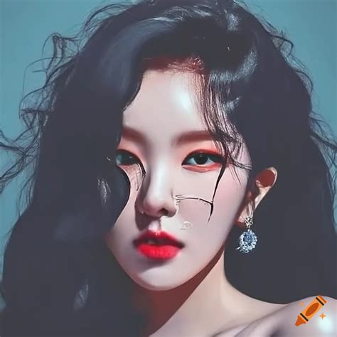 Irene Of Red Velvet With Black Curly Hair On Craiyon