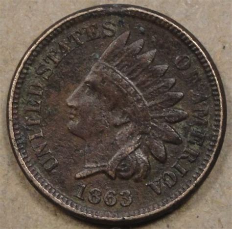 1863 CN Indian Head Cent Corroded XF EBay