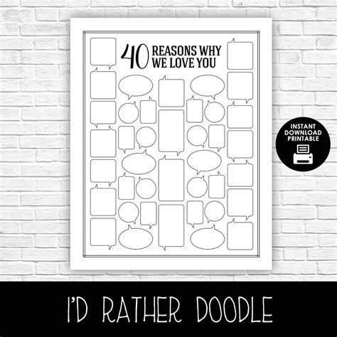 Reasons Why I Love You Printable Template Free