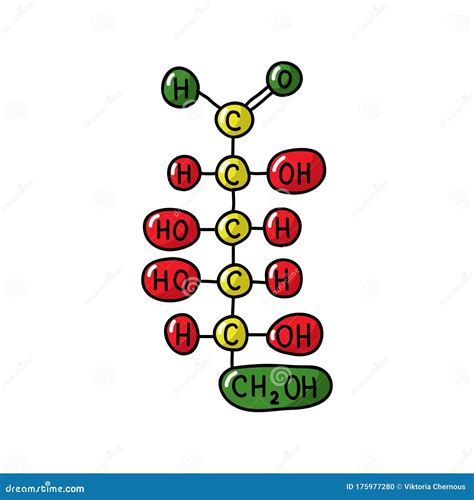 Carbohidratos Galactosa Fórmula Química Doodle Icono Ilustración ...