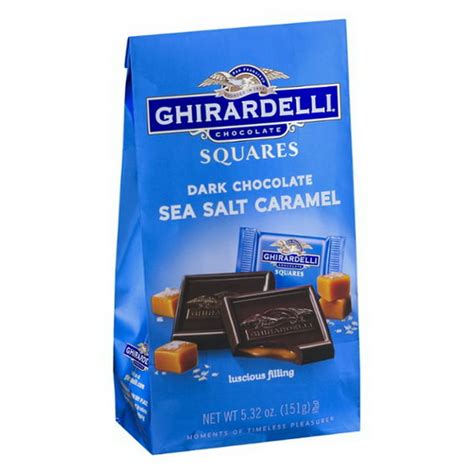 Ghirardelli Dark And Sea Salt Square Caramel Chocolate 5 32 Oz