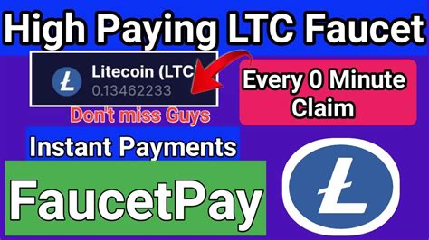 Free Litecoin Faucet Site Claim Every Minute High Paying Ltc