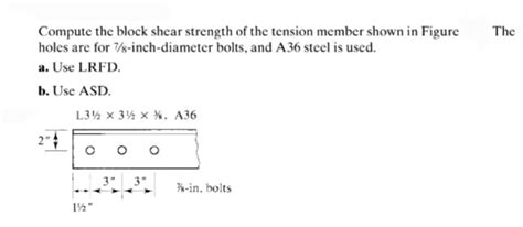 Answered Compute The Block Shear Strength Of The Bartleby