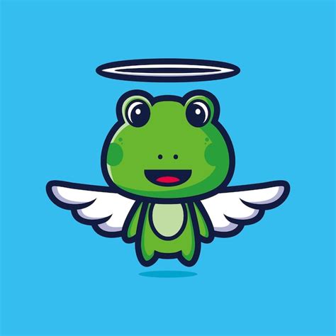 Premium Vector Cute Frog Angel Cartoon Character Design Premium Vector