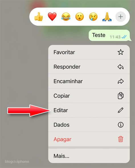 Como editar uma mensagem já enviada no WhatsApp