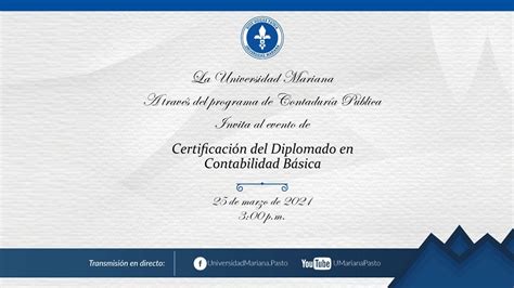 Certificación del Diplomado en Contabilidad Básica 25 de Marzo de