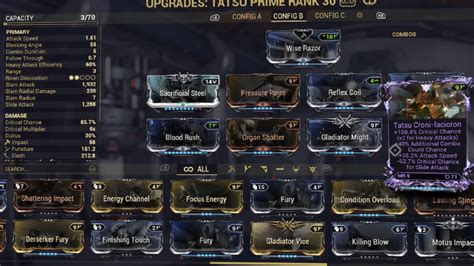 Current Tatsu Prime heavy attack build : r/Warframe