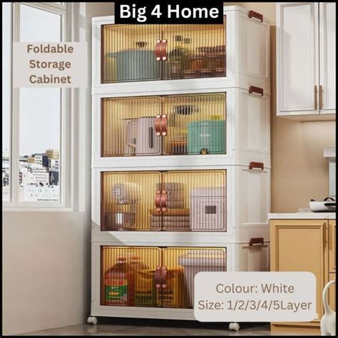 1 2 3 4 5 Layer Foldable Storey Cabinet Large Capacity Storage Box