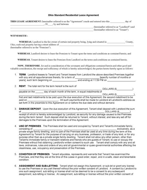 Free Rental Lease Agreement Templates 13 Word Pdf Eforms Free Texas