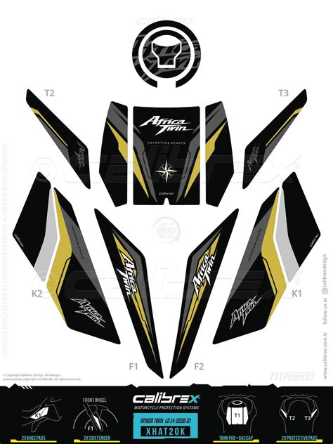 Honda Africa Twin L2 L4 2020 2021 Tank Pad Knee Pad Protection Kit