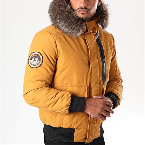 Superdry Blouson Fourrure Everest M5000039a Jaune Moutarde