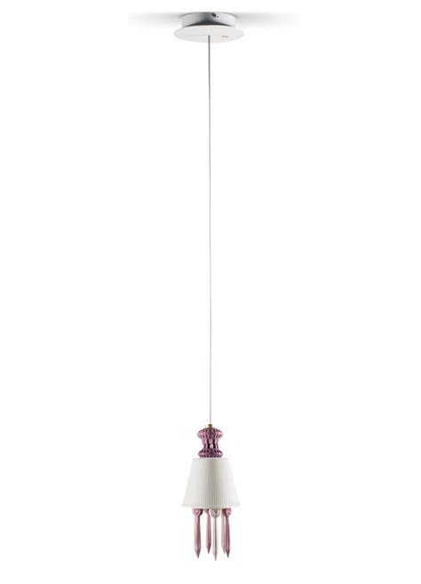 Belle De Nuit Ceiling Lamp With Lithophane Pink CE UK Lladro India