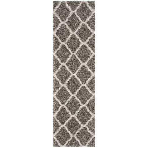 Safavieh Hudson Aline Geometric Shag Runner Rug Greyivory 23 X 8