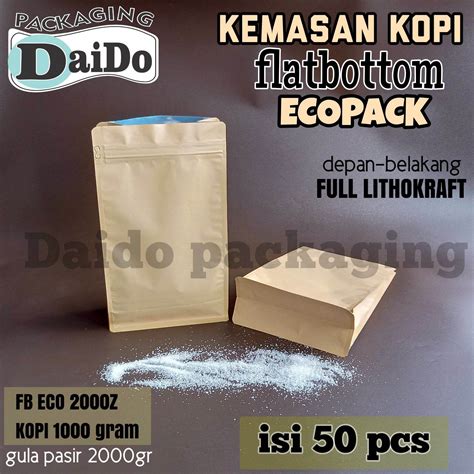 Isi Pcs Flat Bottom Ecopack Gr Fb Kpack Kemasan Kopi Paperkraft