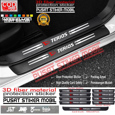 Jual Sticker Carbon Sill Plate Mobil Terios D Door Sill Plate Guard