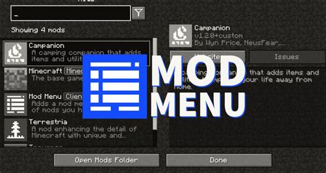 Mod Menu - Mod - 1.14.4 → 1.21.3 - Minecraft.fr