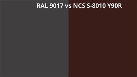 Ral 9017 Vs Ncs S 8010 Y90r Ral Colour Chart Uk