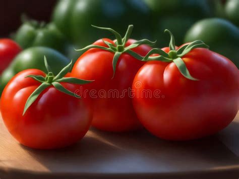 A Fresh Red Tomatoes Generative Ai Illustration Stock Illustration