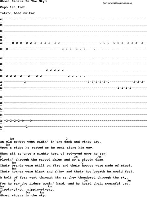 Ghost Riders In The Sky Guitar Chords