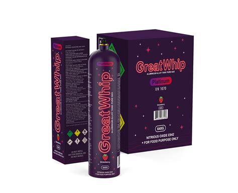 GreatWhip Aluminium Strawberry Flavored Whipped Cream Pure 640g N2O