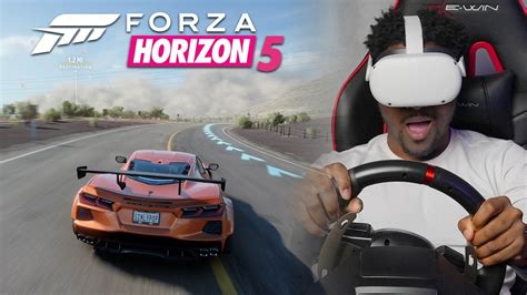 Forza Horizon 5 In VIRTUAL REALITY RACING WHEEL Setup YouTube