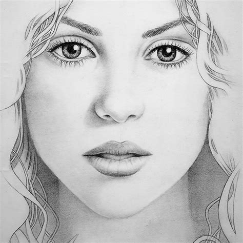 Dibujos de Shakira a Lápiz Retratos realistas para Imprimir