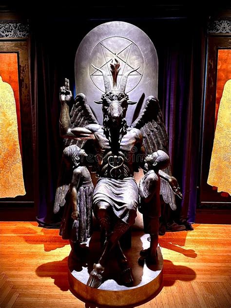 Vertical Shot Of The Statue Of Baphomet In New England Massachusetts