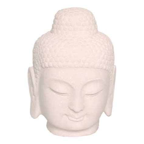 White Marble Buddha Head Statue Etsy