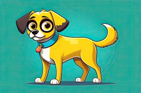 Feliz Cachorro De Dibujos Animados Retrato De Un Lindo Perrito Con