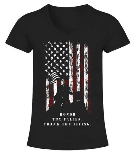 Veteran Shirt Honor The Fallen Thank The Living USA Flag Limited