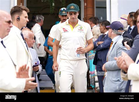 Australias Pat Cummins Walks Out Of The Pavilion Following Victory In