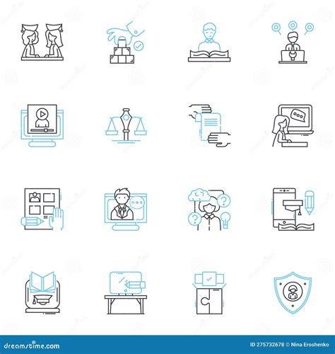 Skill Building Linear Icons Set Development Proficiency Growth