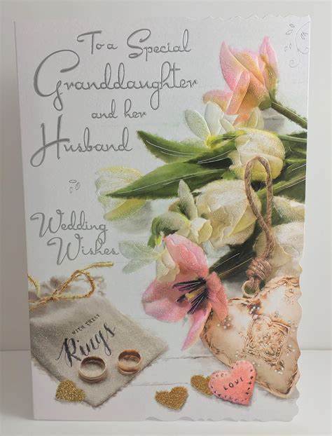 Granddaughter Her Husband Wedding Day Card Amazon Co Uk Stationery