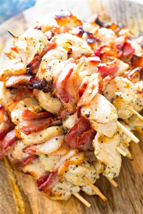 Bacon Ranch Chicken Kabobs Video Gimme Some Grilling