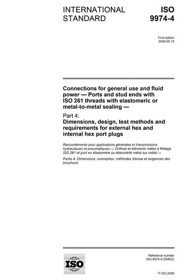 Iso Connections For General Use And Fluid Power Ports